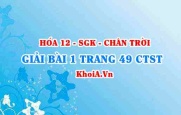 Bài 1 trang 49 Hóa 12 Chân trời sáng tạo